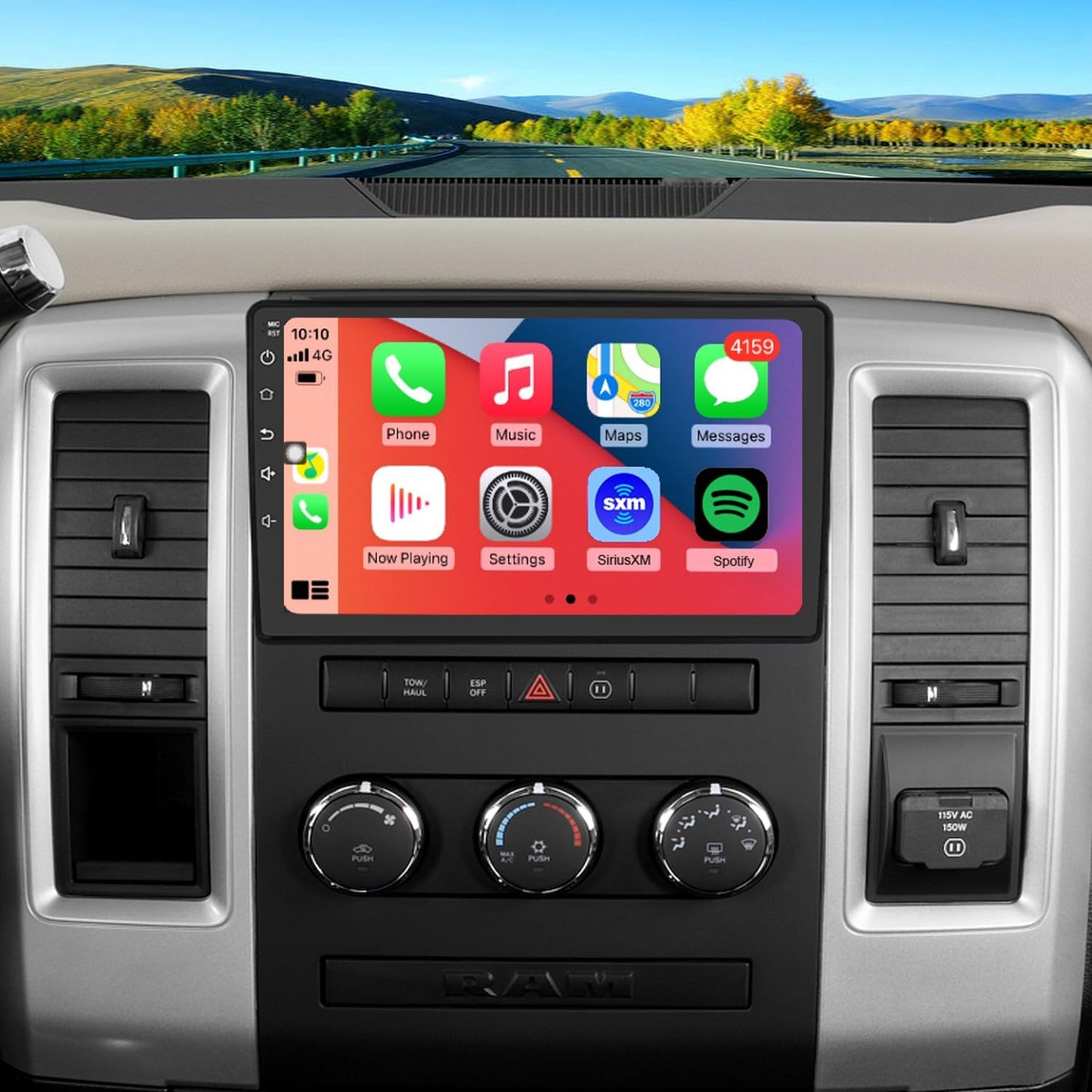 Dodge RAM Radio Upgrade with QLED Touch Screen and Carplay