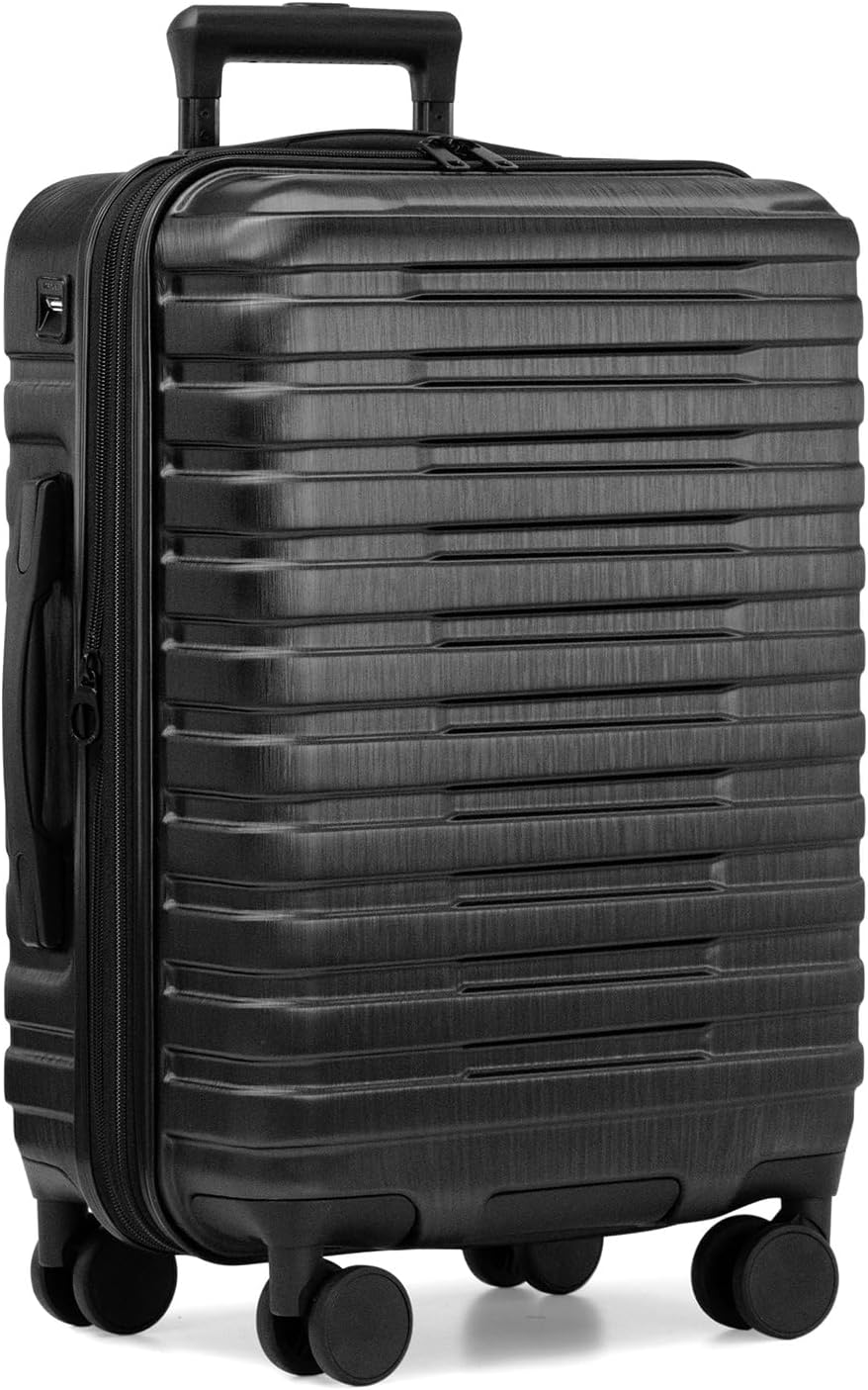 Rugged Travel Suitcase with USB Port and 8 Spinner Wheels
