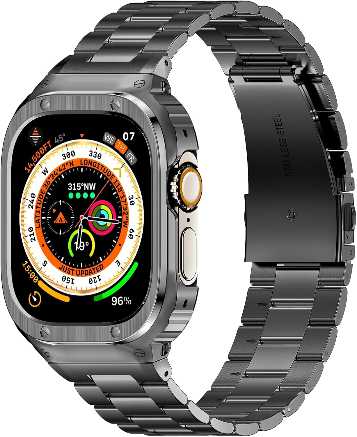 HASLFM Metal Case and Bands for Apple Watch Ultra 2/Ultra
