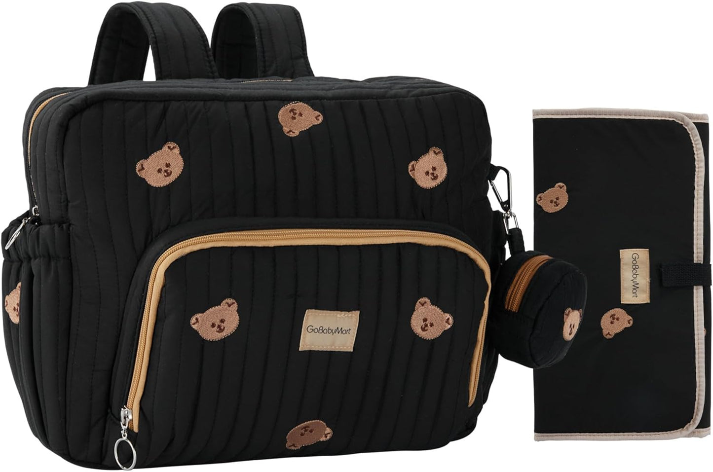 Diaper Bag Backpack with Changing Pad & Insulated Pockets
