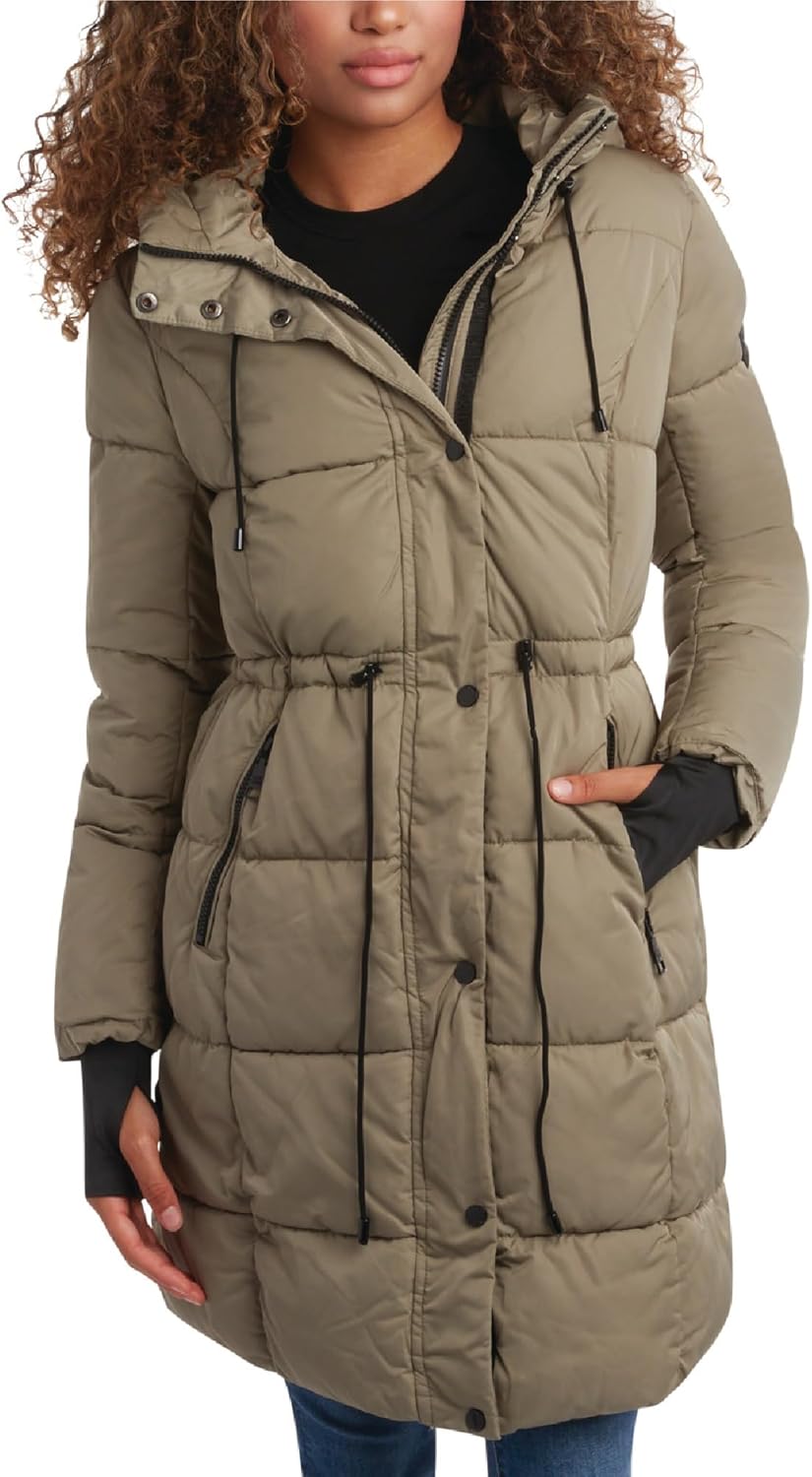 Steve Madden Womens Long Puffer Coat - Stylish Insulated Jacket