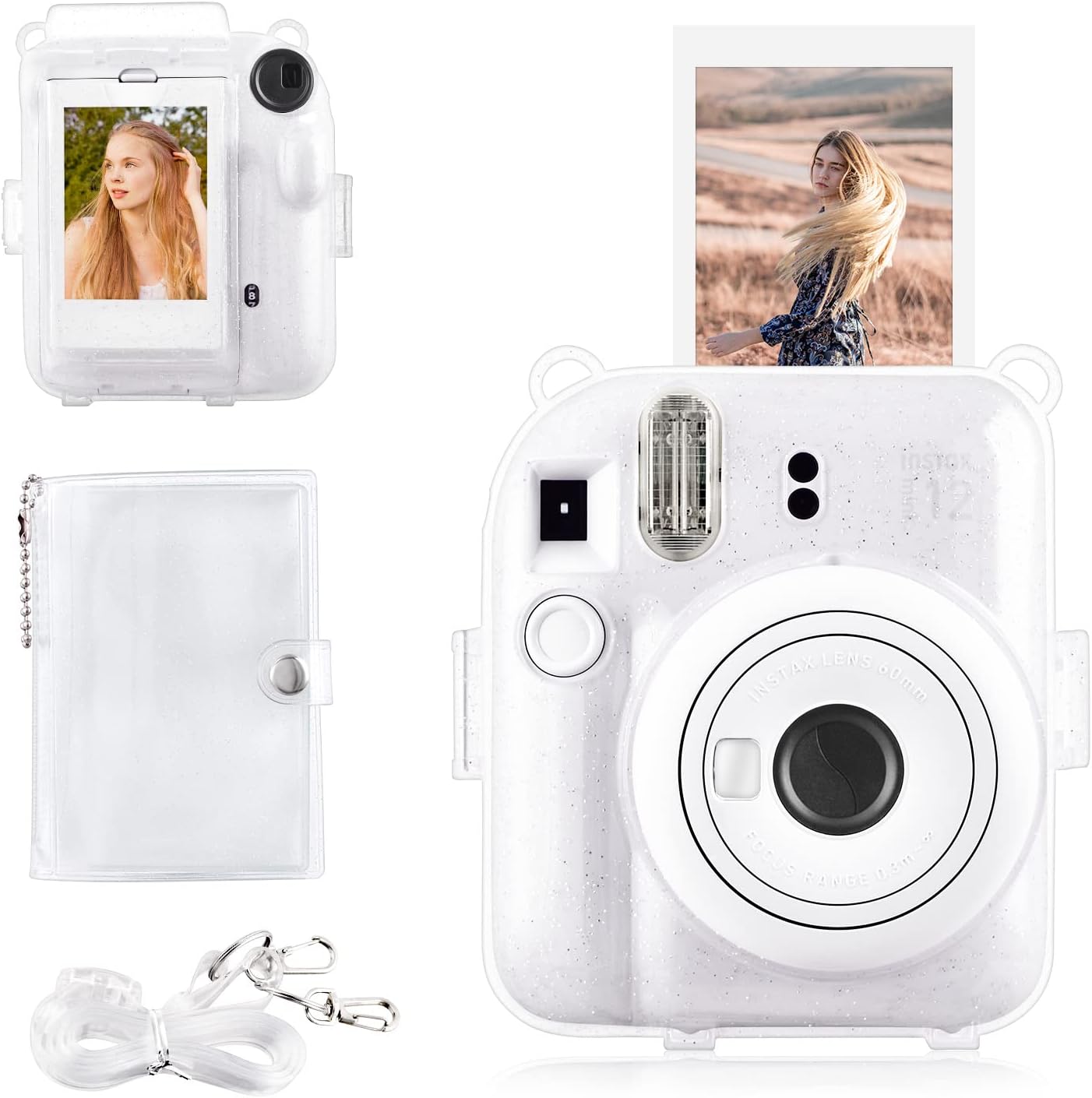 Glitter Clear Case for Fuji Instax Mini 12 - Stylish Protection