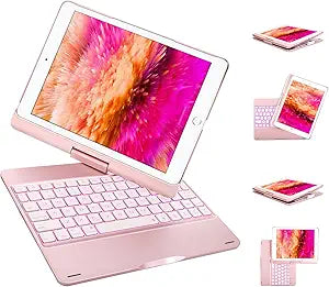 iPad Keyboard Case 9.7 with Backlit Wireless Keyboard - Rose Gold
