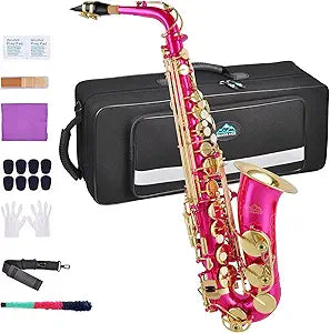 EASTROCK Pink Alto Saxophone for Beginners and Professionals