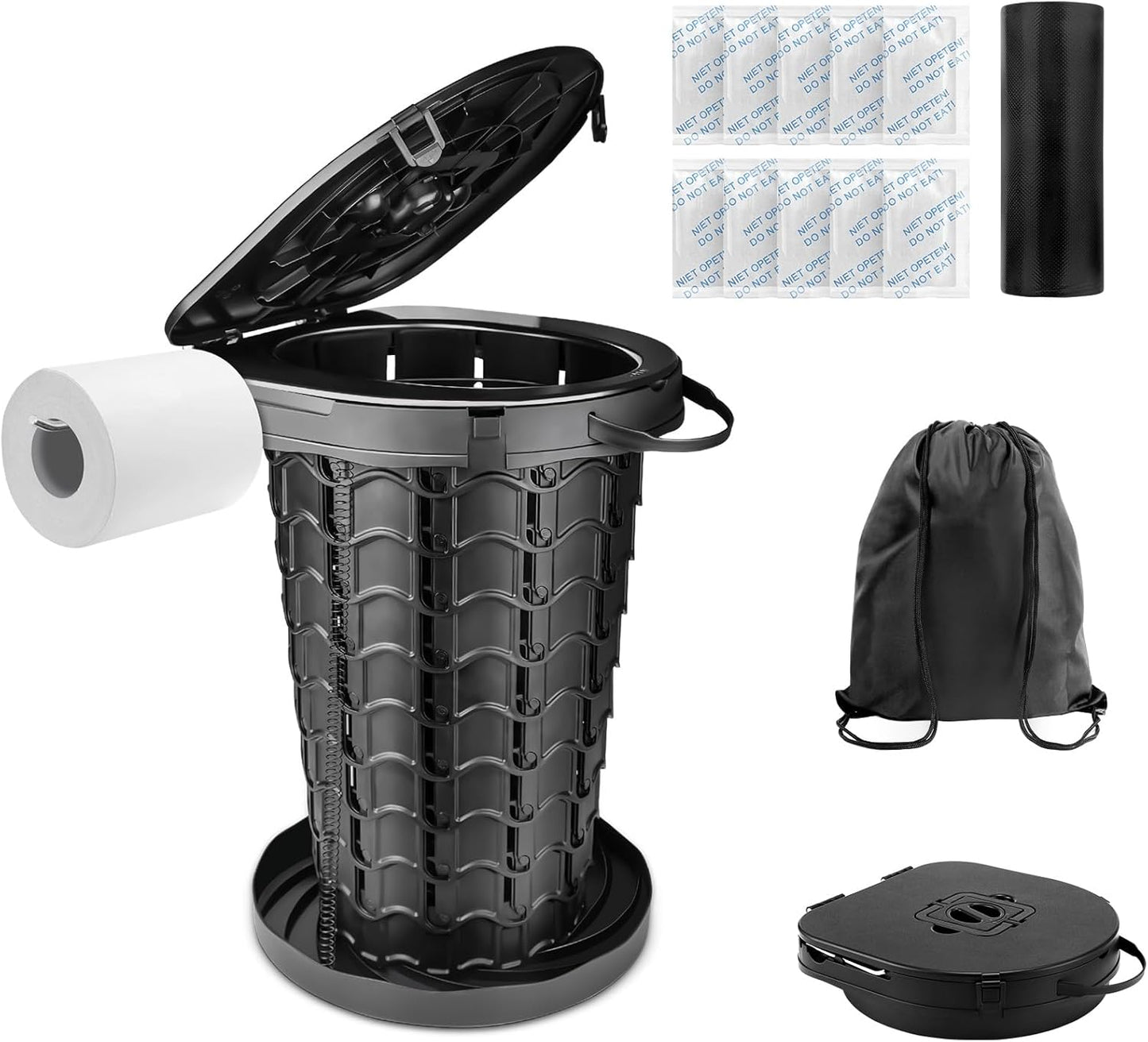 Imodomio Retractable Portable Toilet for Camping and Travel