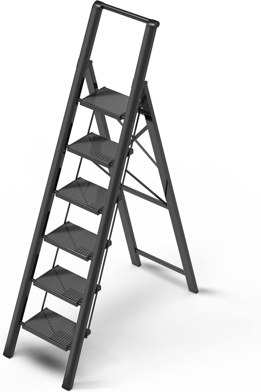 GameGem 6 Step Ladder for High Ceilings - Lightweight & Safe