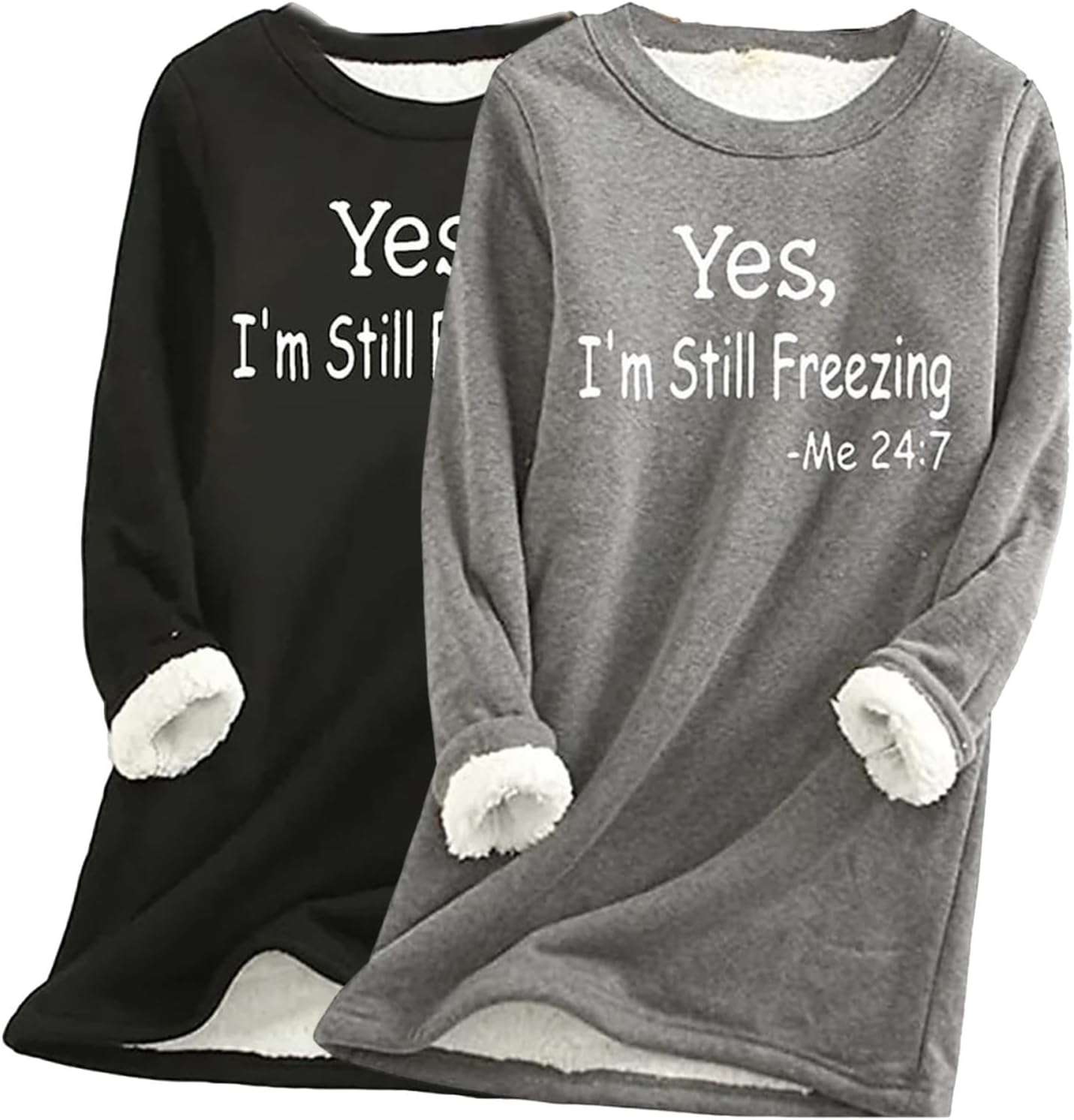 Warm Sherpa Lined Fleece Sweatshirt by Cethrio