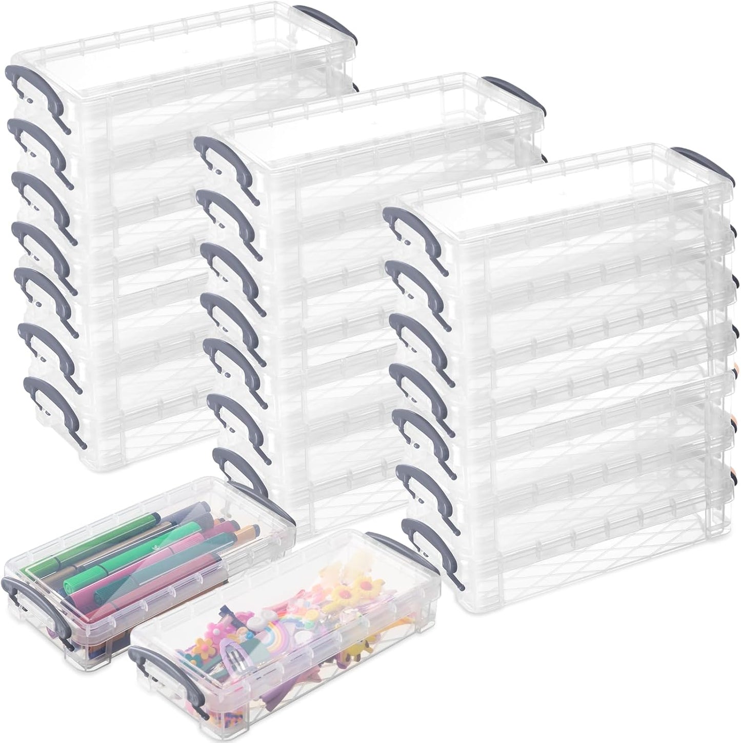Large Capacity Plastic Pencil Box Organizer for Art and School