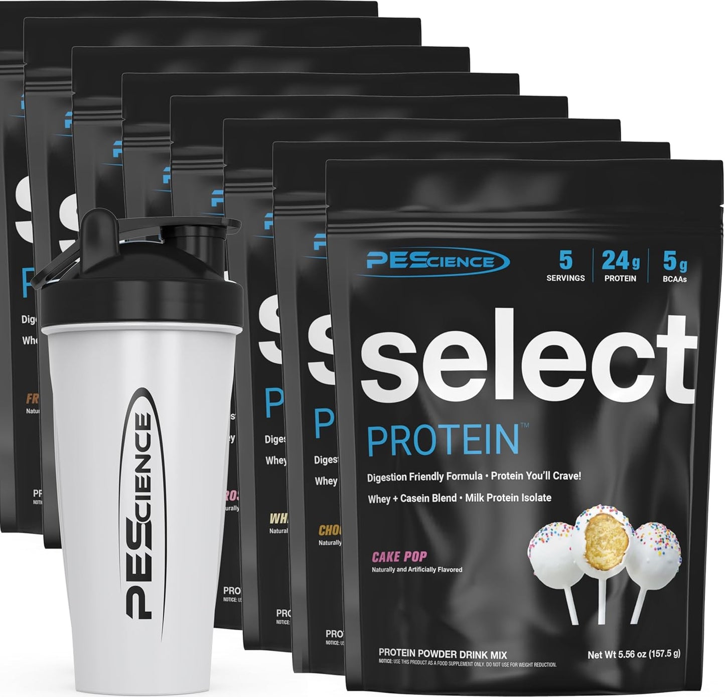 PEScience Select Protein Powder Variety Pack - 8 Delicious Flavors