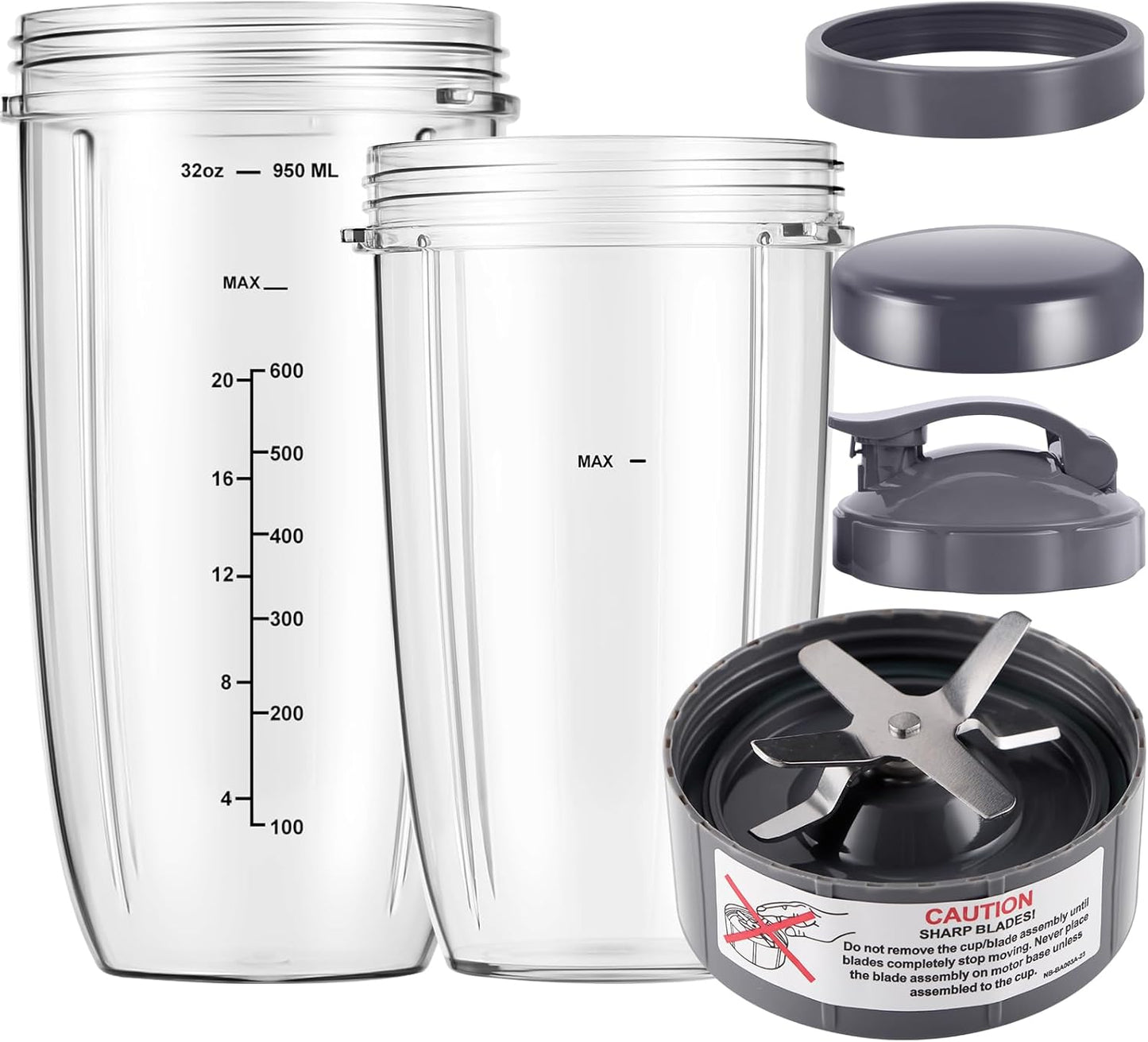 Stay-fresh Blender Cups & Blade Set for Nutri Bullet 600w/900w