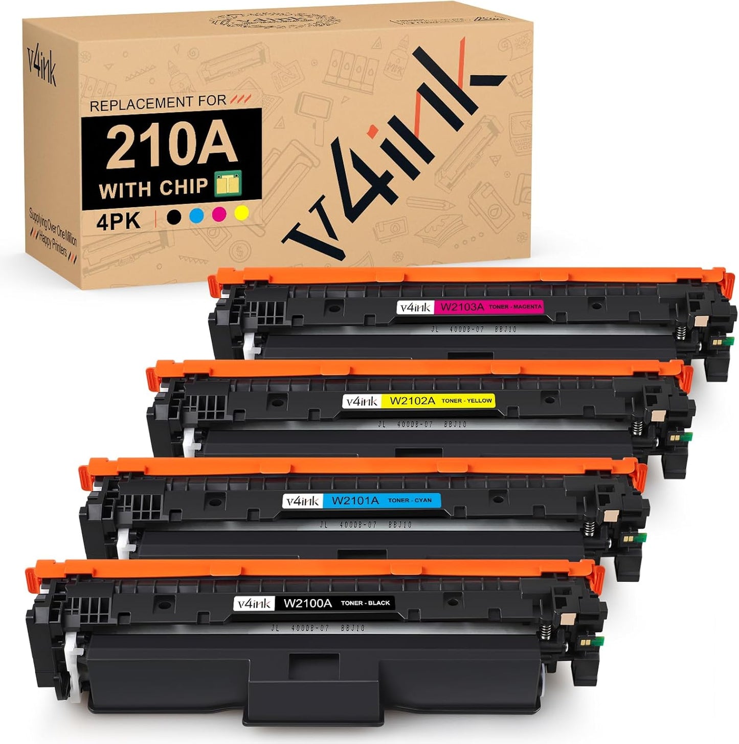 v4ink 210A Toner Cartridge 4 Pack for HP Color Pro Printers