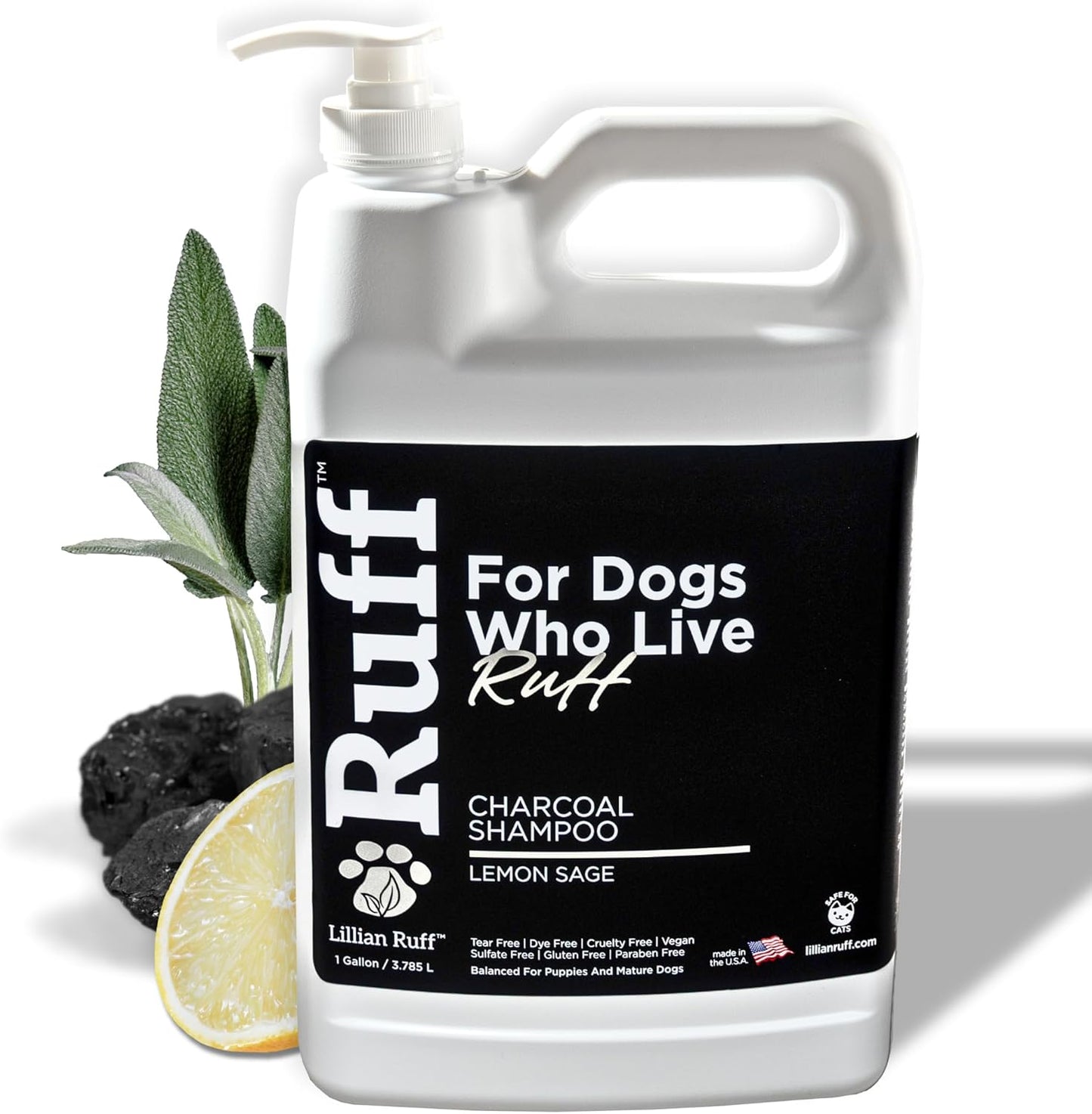 Ruff Activated Charcoal Pet Shampoo for Deep Cleaning & Odor Control
