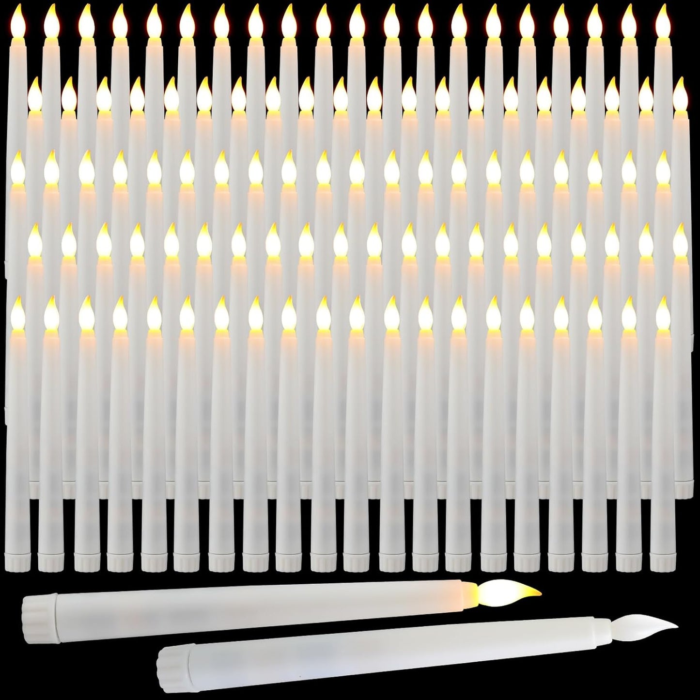 100 Pcs 8.5 Inch LED Flameless Taper Candles for Events