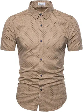 MUSE FATH Men's Printed Dress Shirt for Casual Elegance