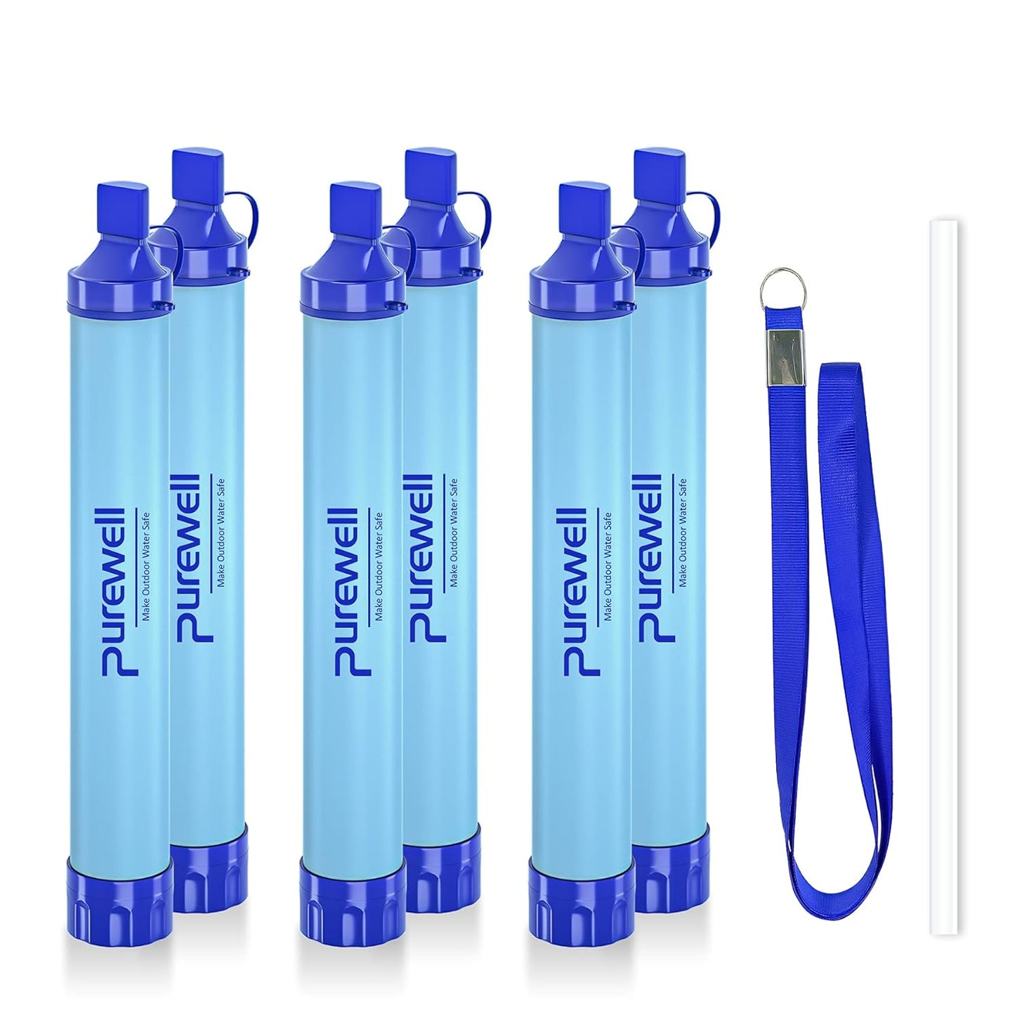 Purewell Personal Water Filter Straw x6 Pack