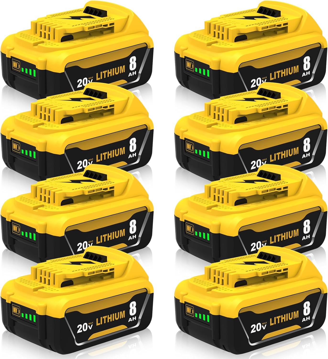8000mAh High Capacity Replacement for Dewalt 20V Battery Pack