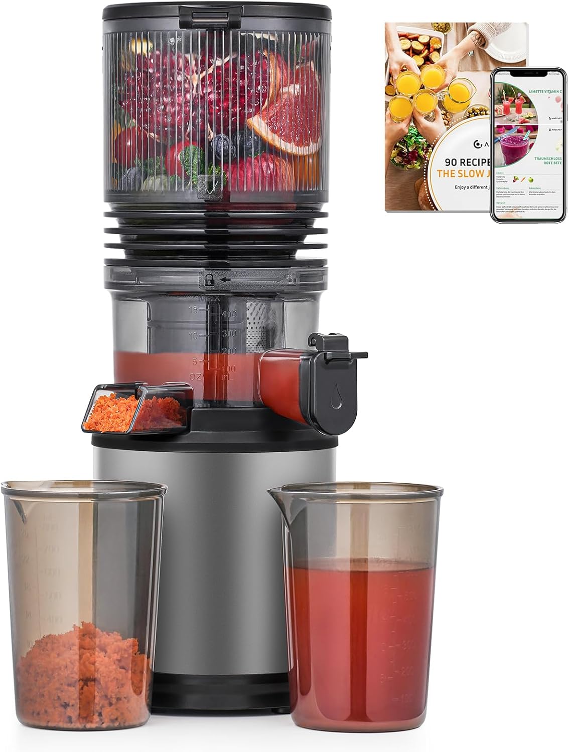 Cold Press Juicer Machine with 6 in Extra-Wide Feed Chute