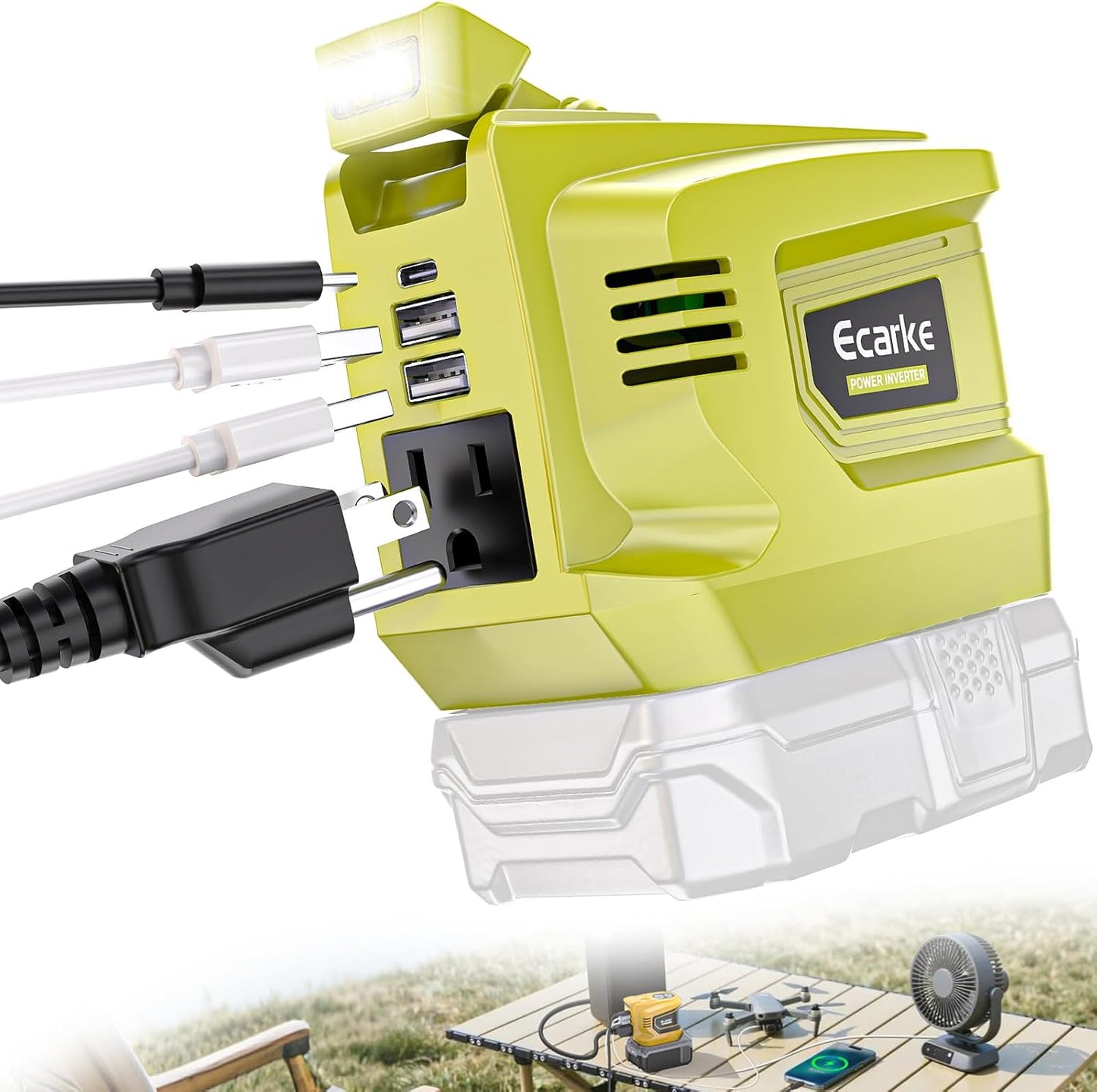 200W Power Inverter for Ryobi 18V Battery - Portable Generator