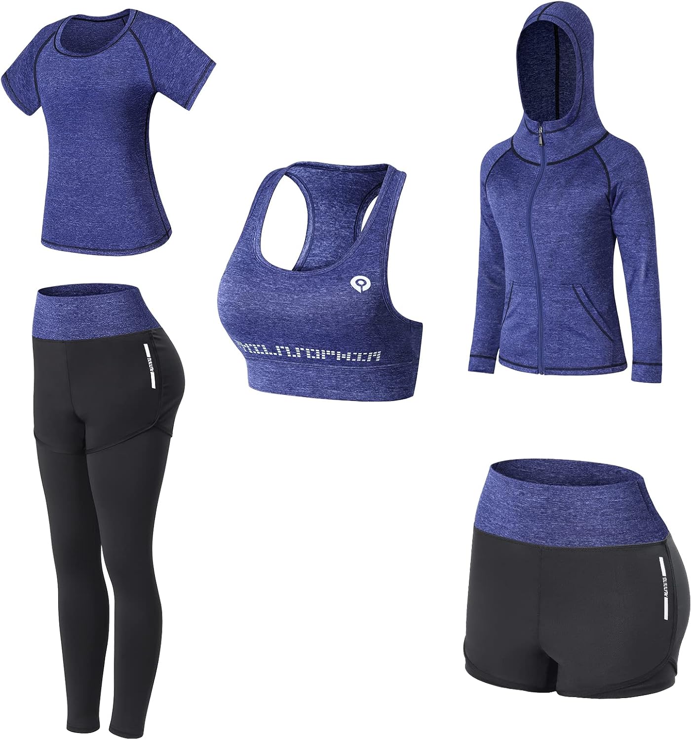 Women Workout Clothes Set 5 PCS Athletic Outfits for Comfort