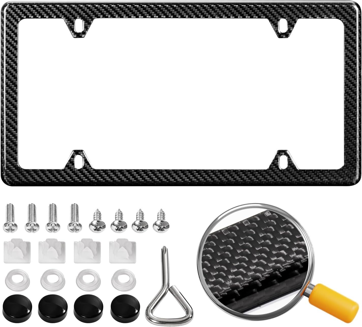 Real Carbon Fiber License Plate Frame for Ultimate Durability