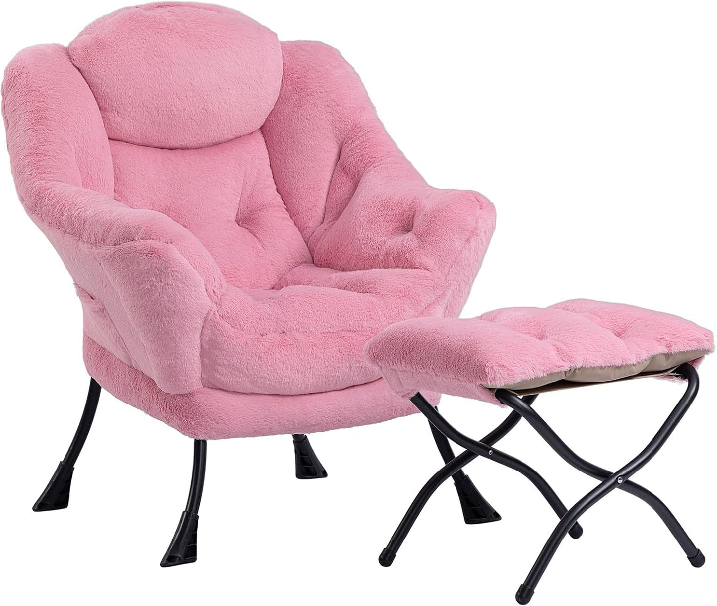 HollyHOME Lazy Chair with Foldable Ottoman for Ultimate Comfort