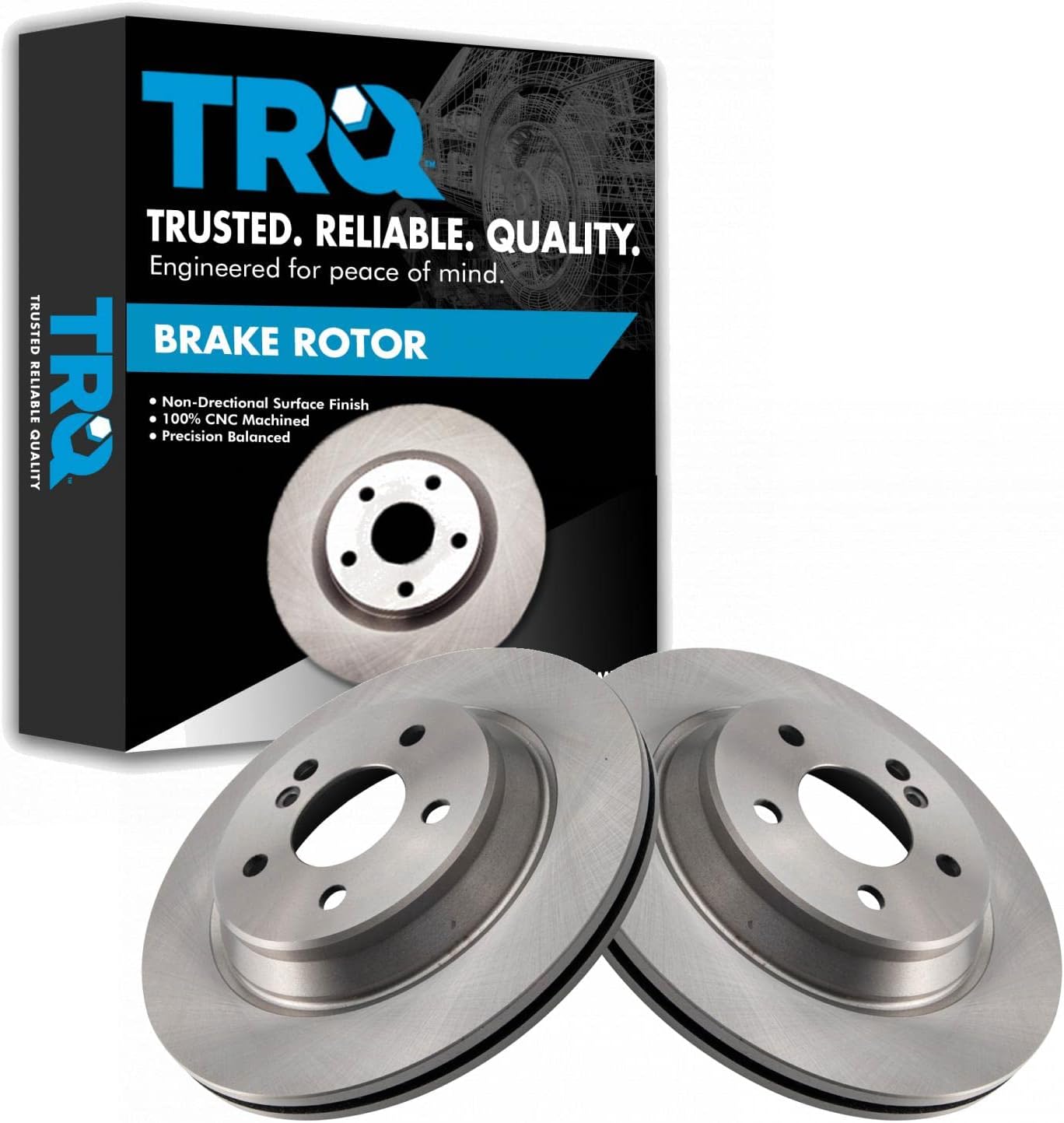 TRQ Rear Brake Rotors Set Vented for Mercedes-Benz Vehicles