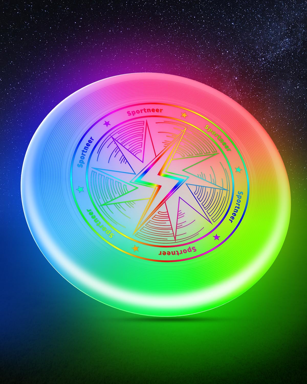Glow Disc for Night Fun - Rechargeable LED, Colorful Lights