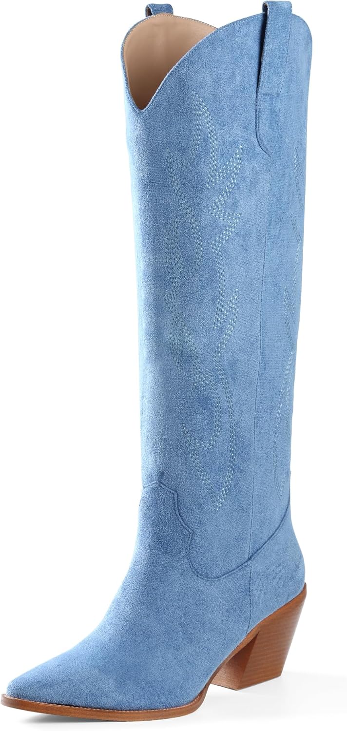 iiimmu Cowgirl Boots for Women - Stylish Knee High Cowboy Boots