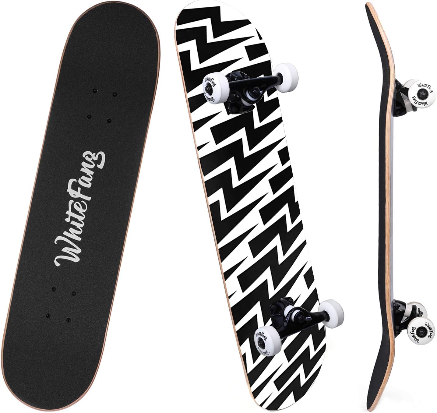 WhiteFang Complete Skateboard for Beginners - 31 x 7.88 in