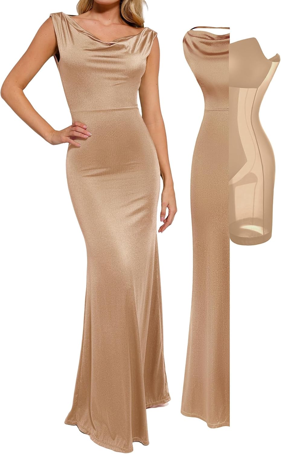 Popilush Women Shapewear Maxi Dress for Elegant Occasions