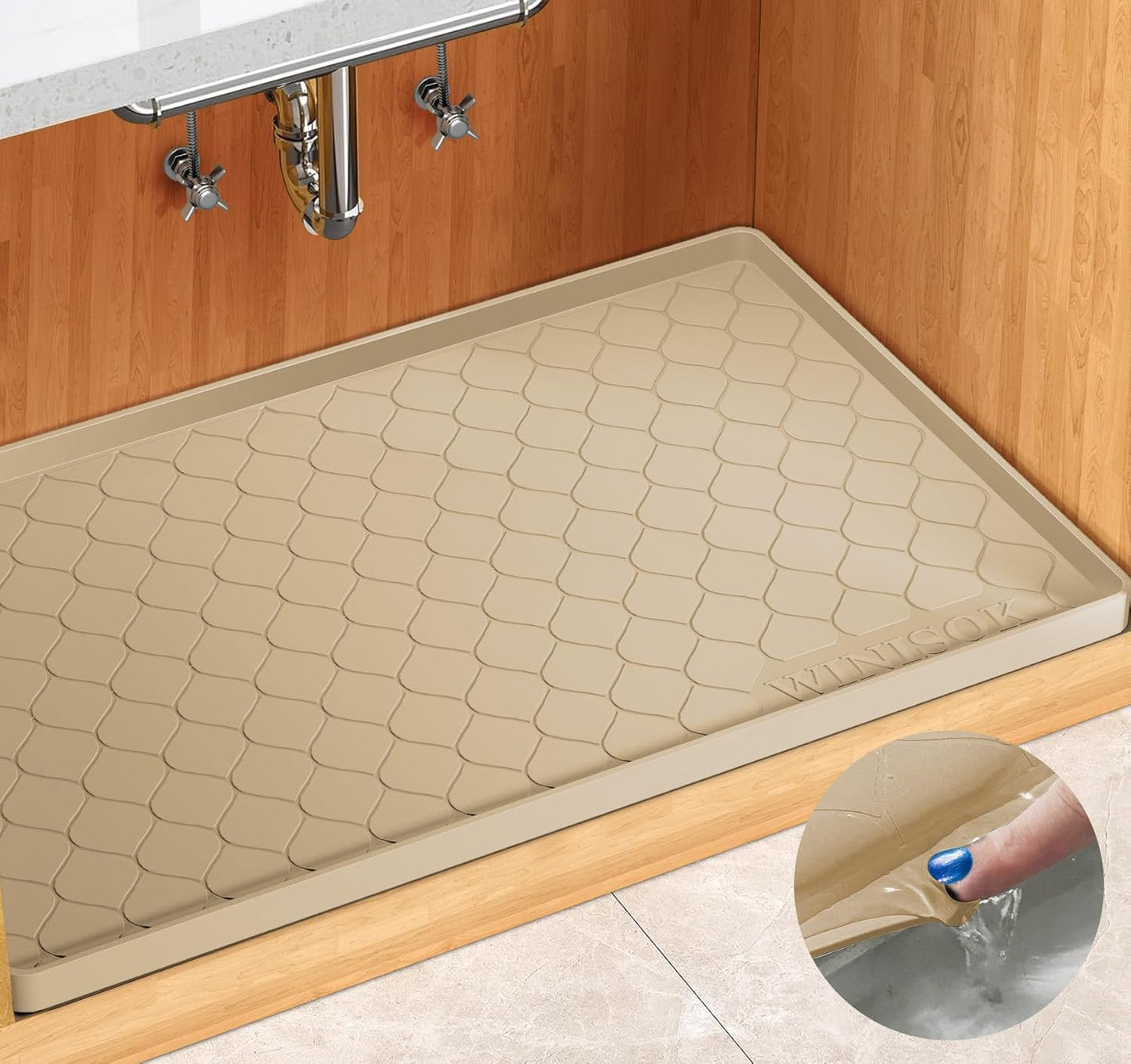 Silicone Under Sink Mat 31in x 22in for Ultimate Protection
