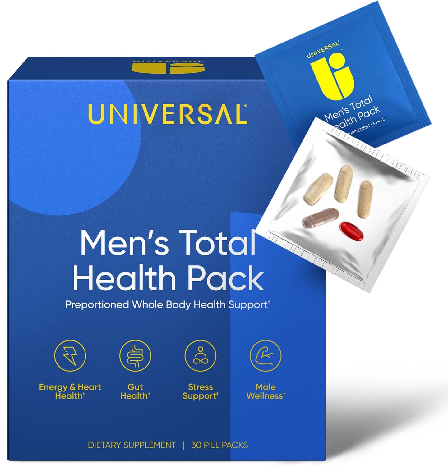 Men's Total Health Daily Vitamin Packs for Energy and Wellness