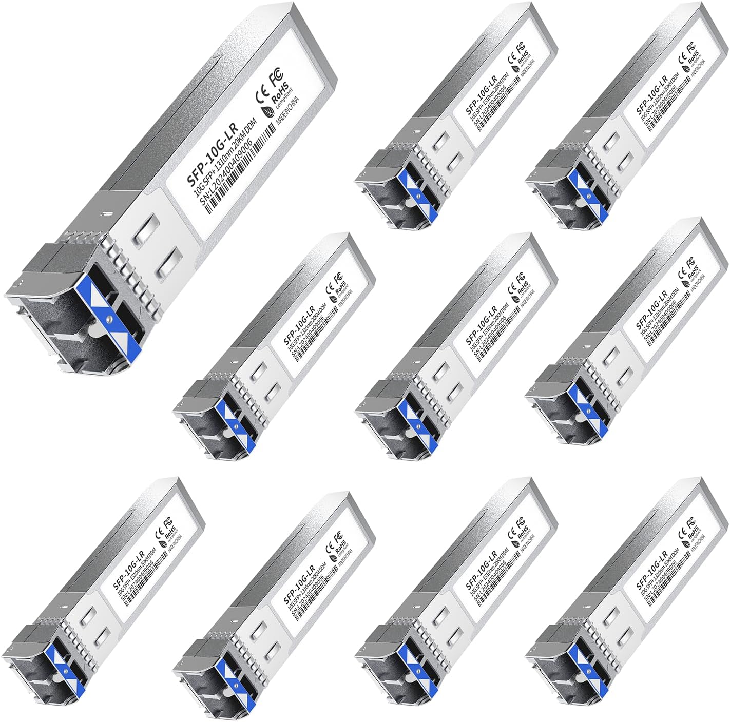 10Pack SFP+ LC 10GBase-LR Transceiver for High-Speed Networking