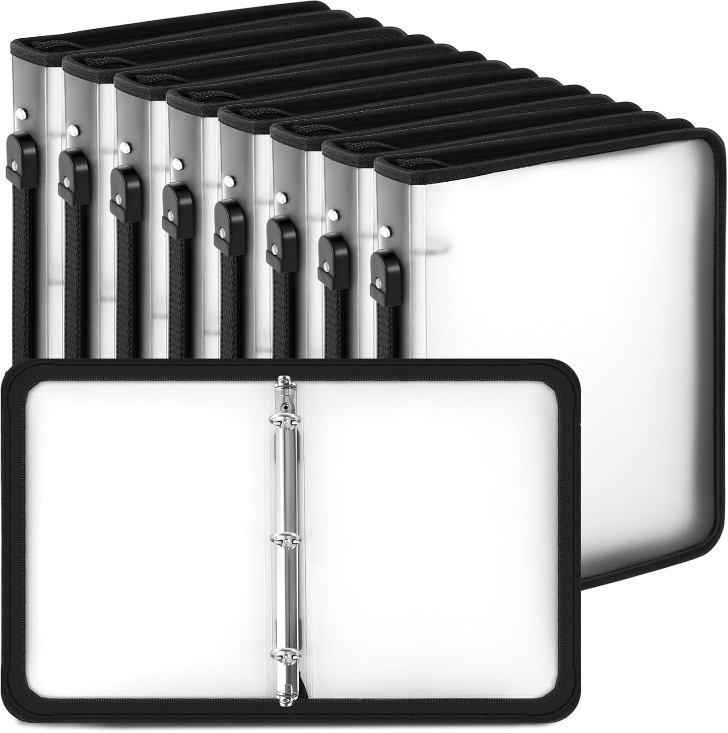 Teling 8 Pcs Zipper Binders for Projects and School Work