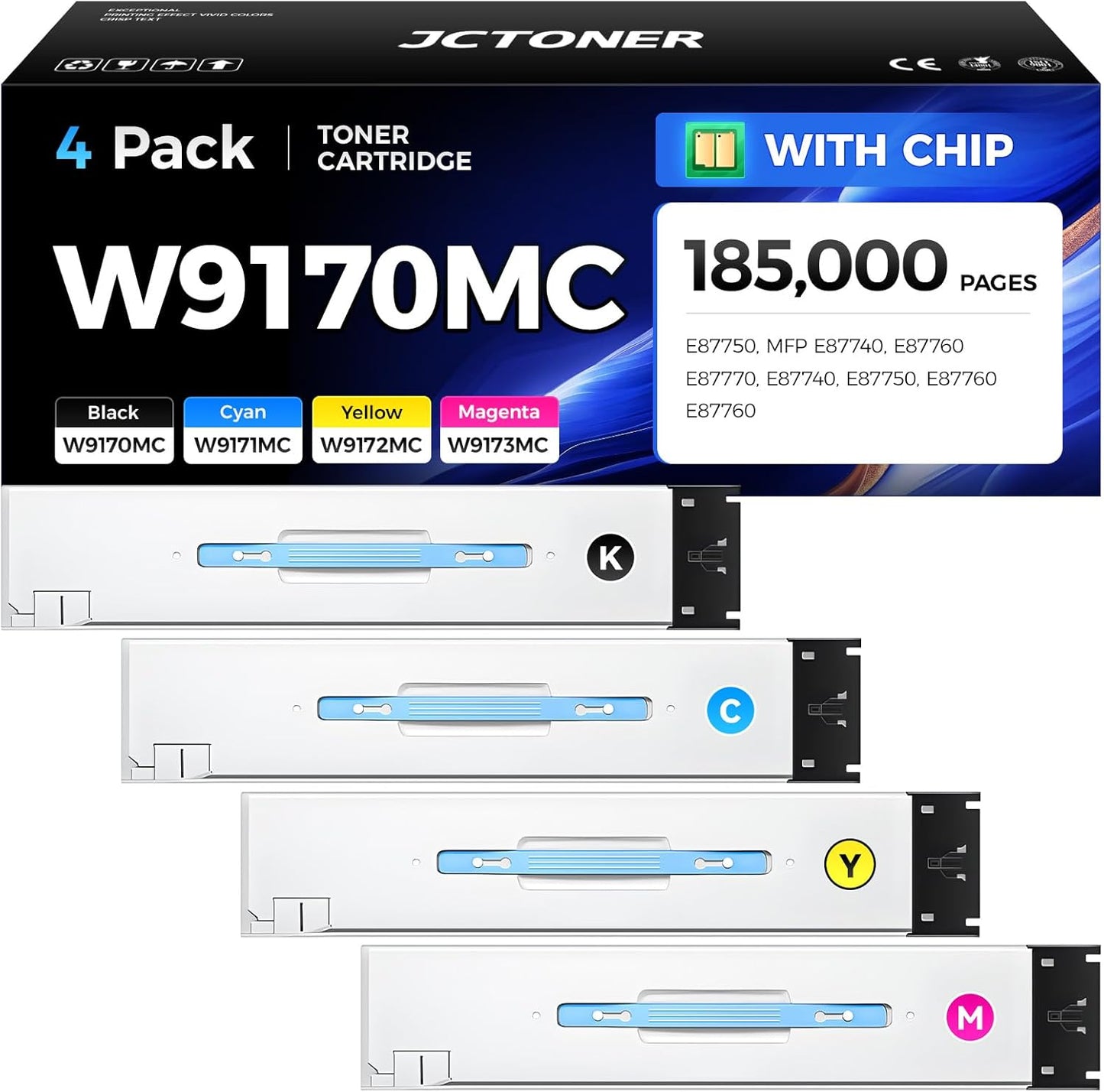JCTONER W9170MC W9171MC W9172MC W9173MC Toner Cartridge Set