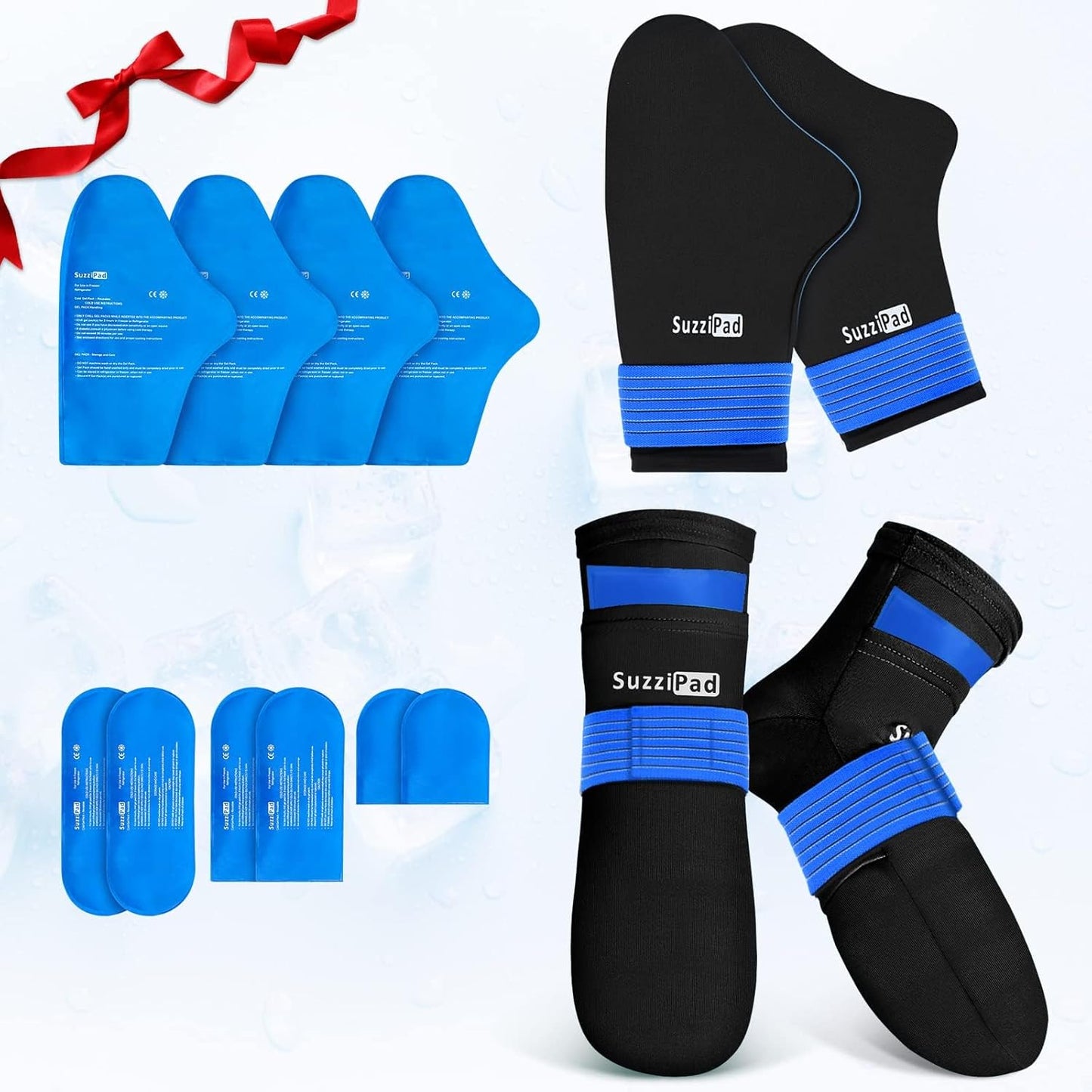 SuzziPad XL Cold Therapy Socks & Hand Ice Pack for Comfort