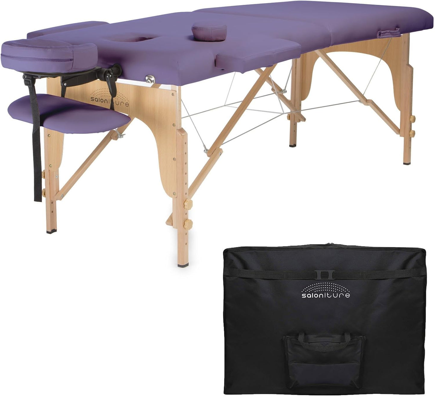 Saloniture Portable Folding Massage Table with Carrying Case