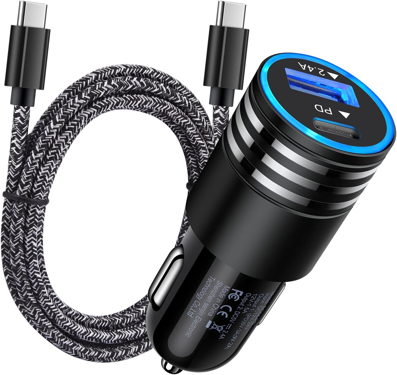 Fast Charge On-The-Go: 30W Type C Car Charger Kit