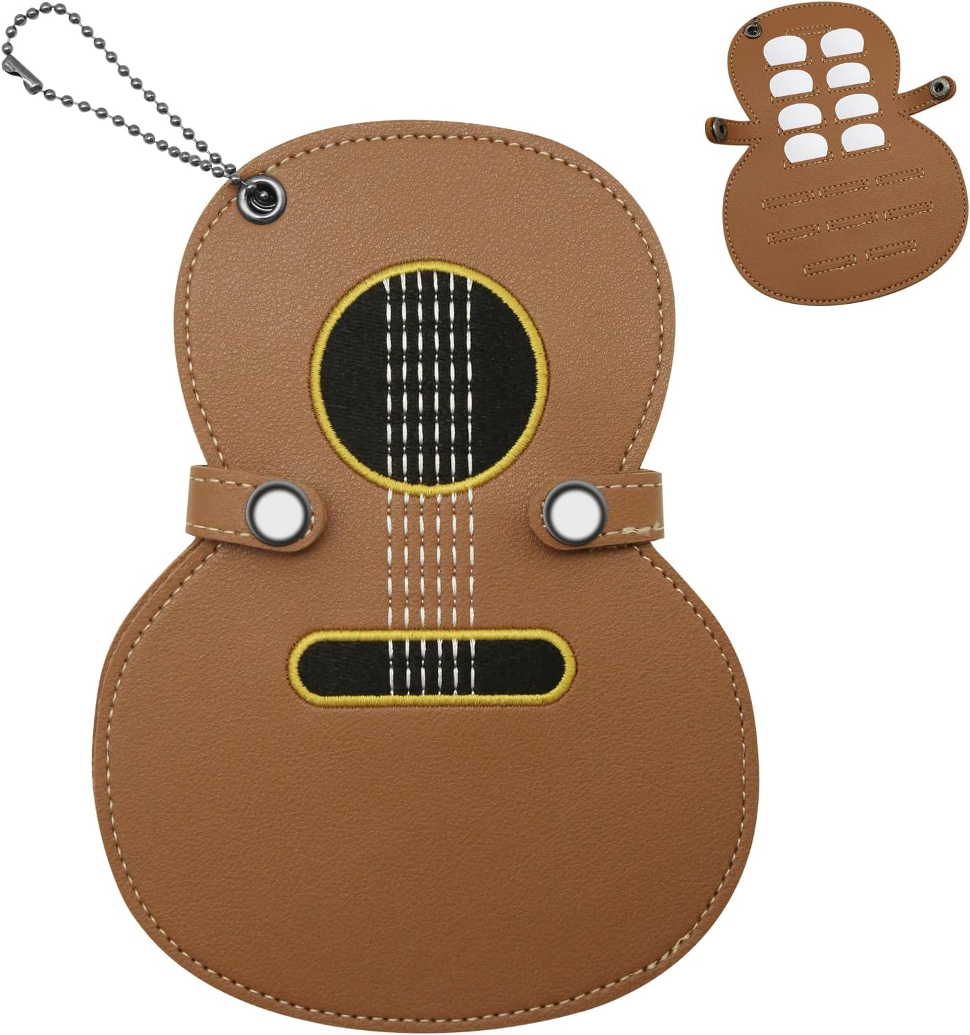 Brown Leather Guitar Pick Holder with 17 Slots - Perfect Gift for Music Lovers