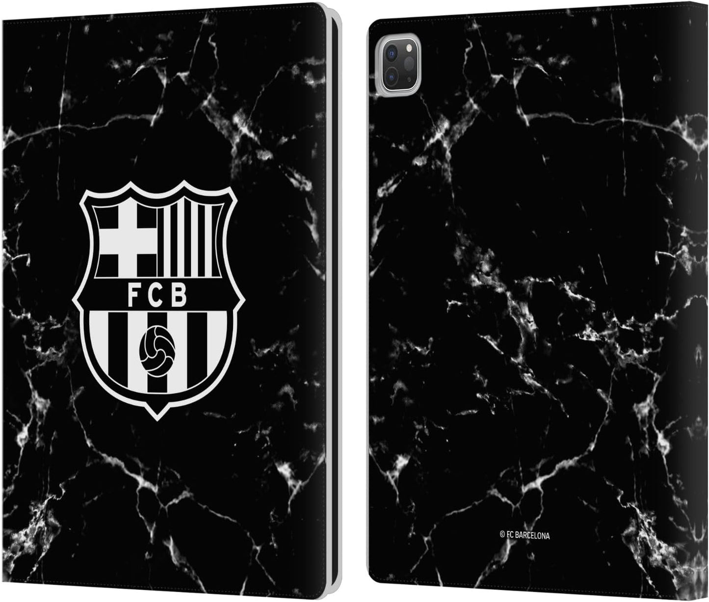 FC Barcelona Black Marble Crest Leather Wallet Case for iPad Pro
