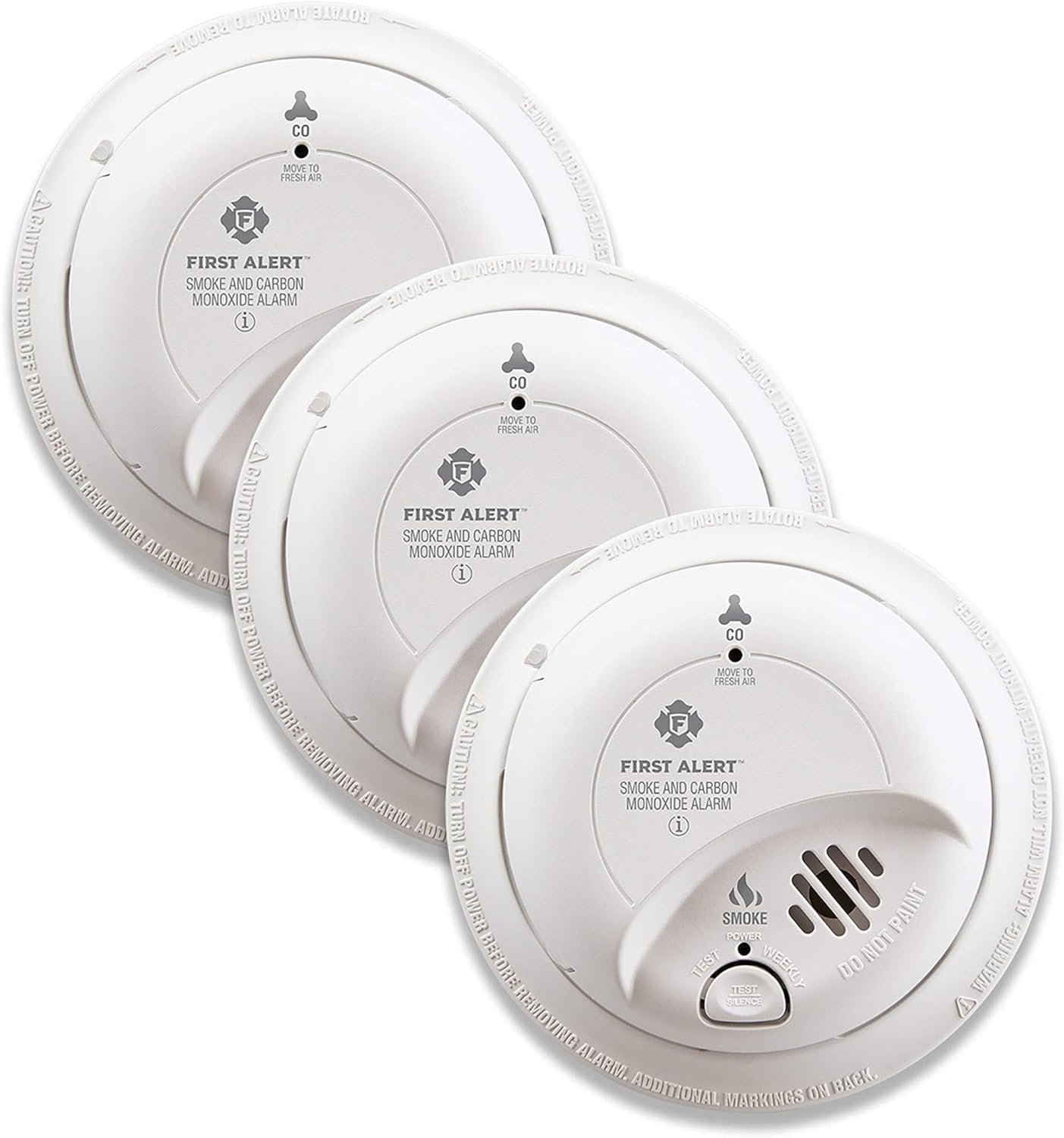 Hardwired Smoke and Carbon Monoxide Detector Pack of 3