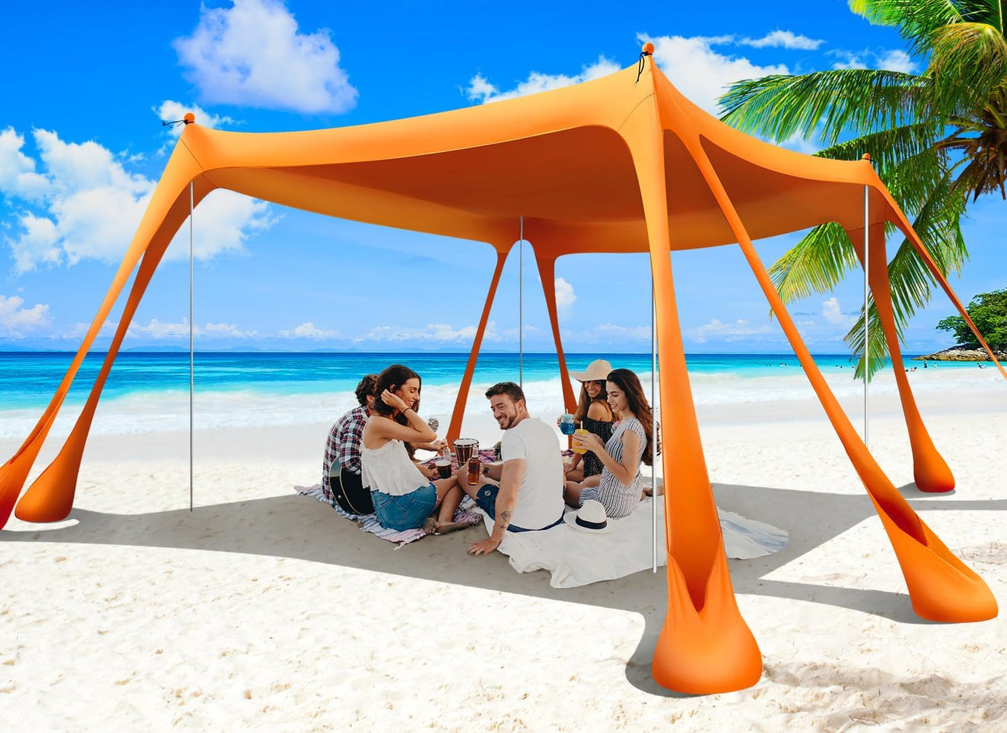 Beach Tent Canopy Pop Up Shade 10x10ft for Family Fun