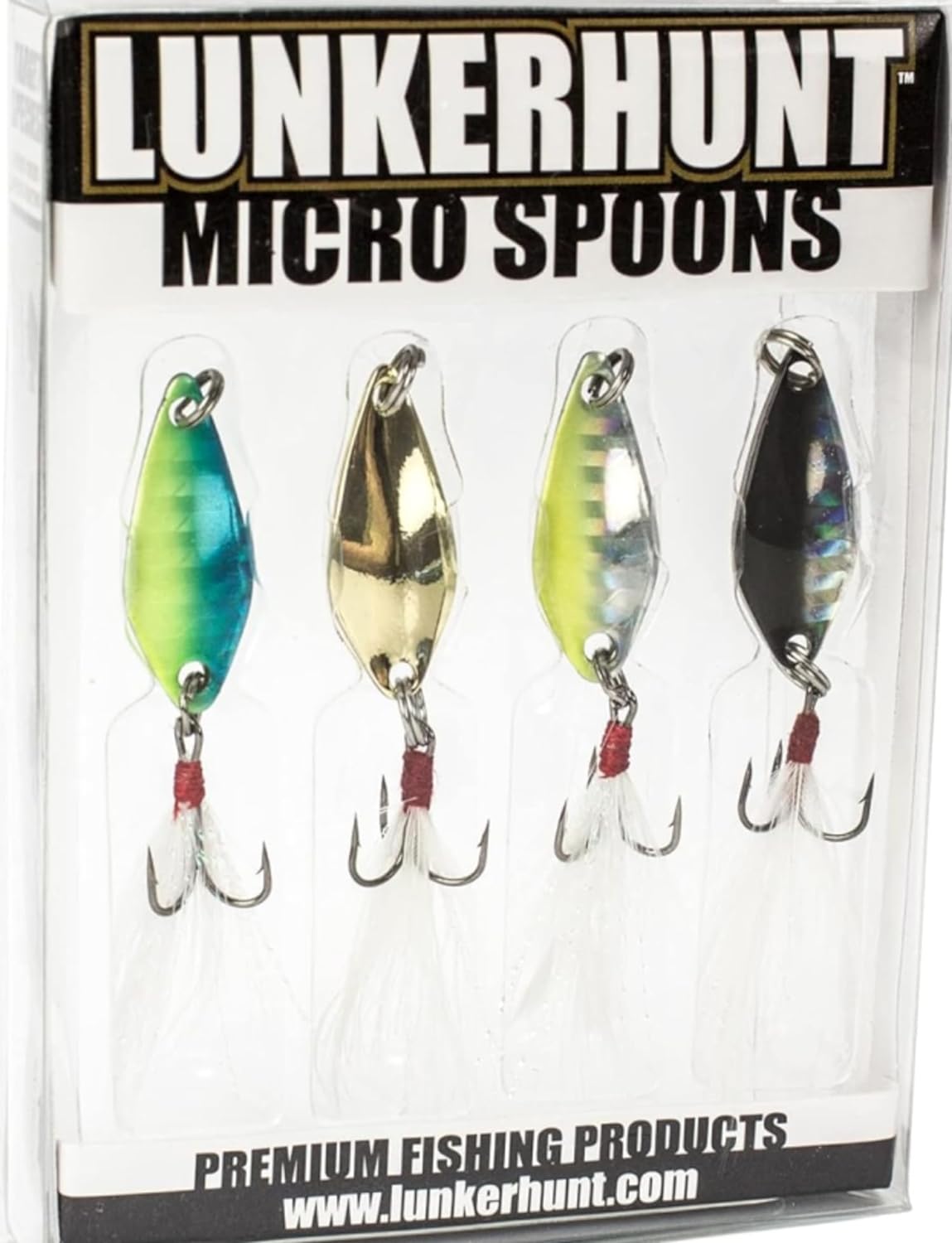 Lunkerhunt Micro Spoon Lures - Saltwater Bass & Trout | 4-Piece Set