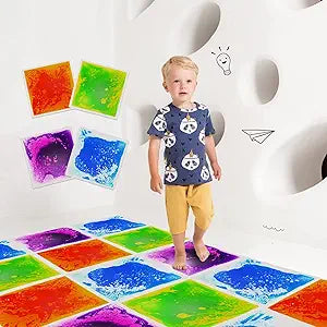 edusense Sensory Floor Mats for Kids - Colorful Liquid Tiles