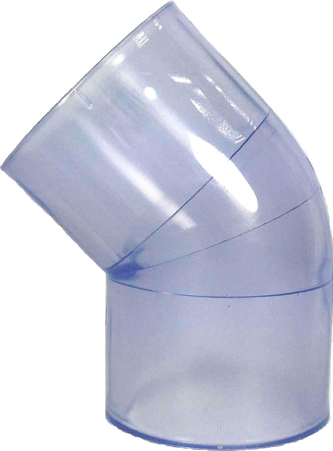 Clear PVC Pipe Fitting: 45 Degree Elbow for 2 1/2 Inch Pipes