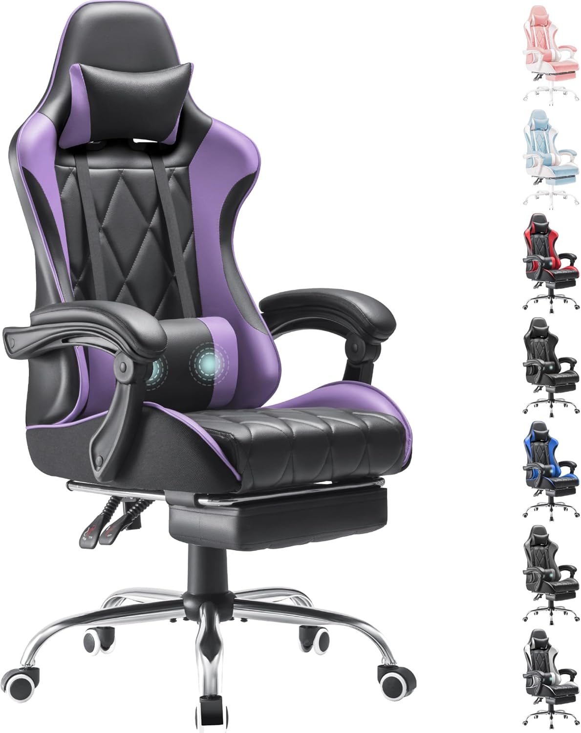 Homall Gaming Chair with Footrest and Massage Support for Comfort