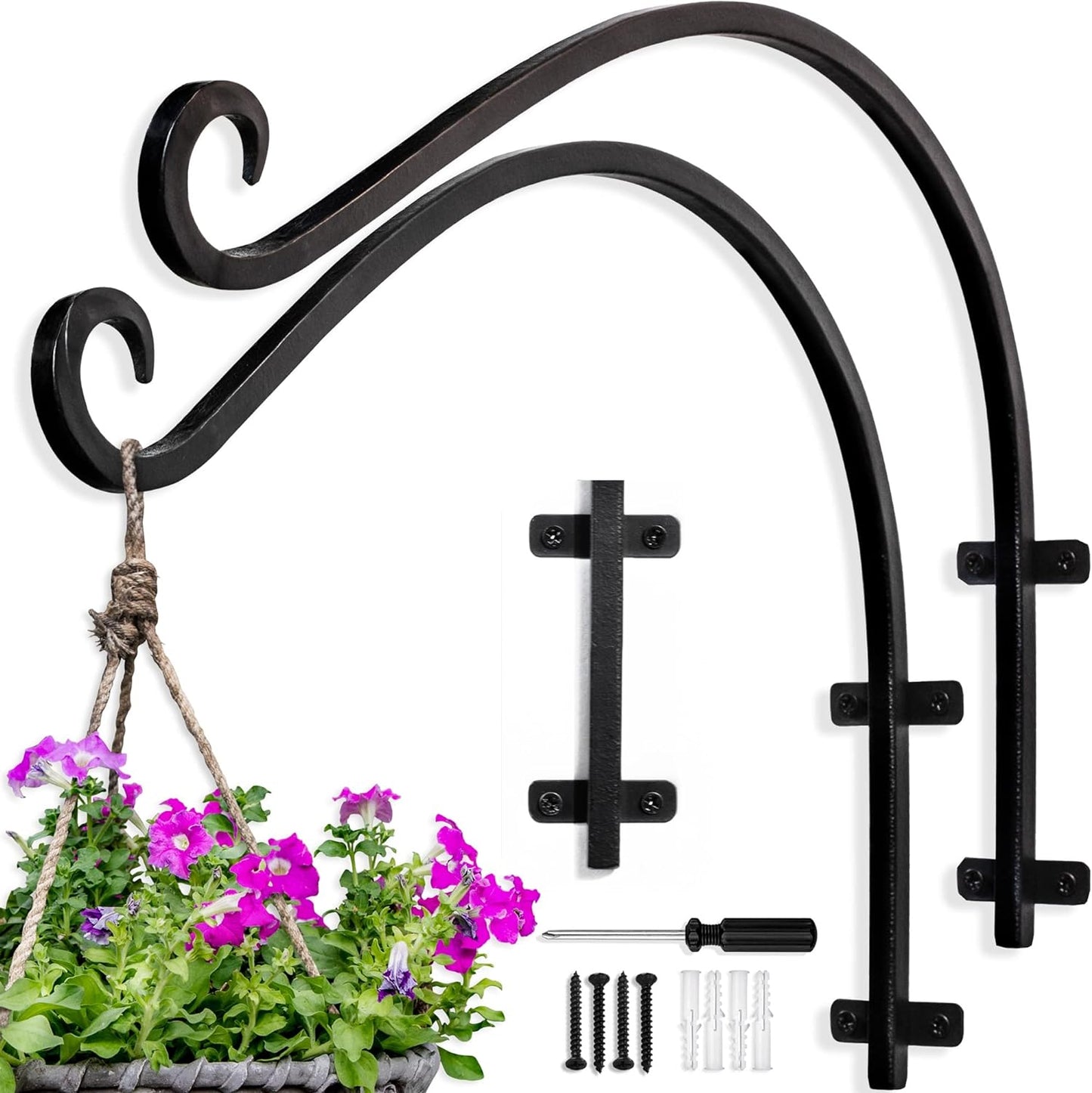 16-Inch Heavy Duty Plant Hanger Bracket for Outdoor Use