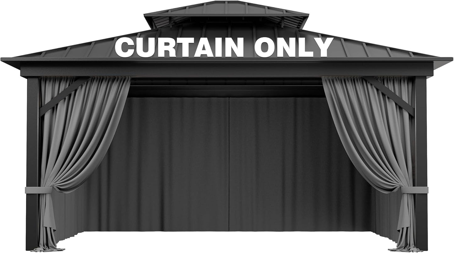 Outdoor Gazebo Curtain Replacement for 12ft X 14ft Patios