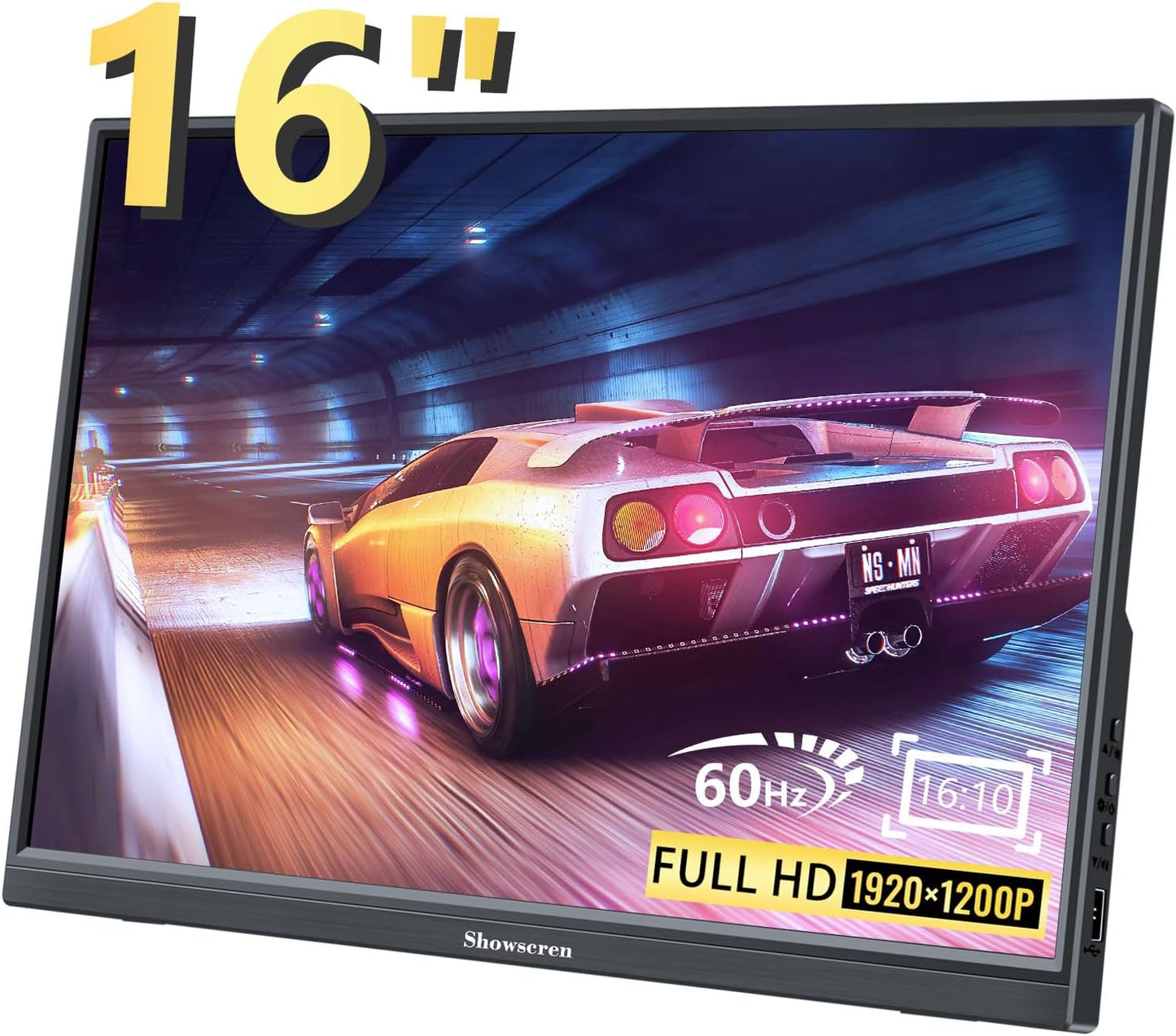 Full HD Portable Monitor - Vibrant Colors, Built-in Speaker