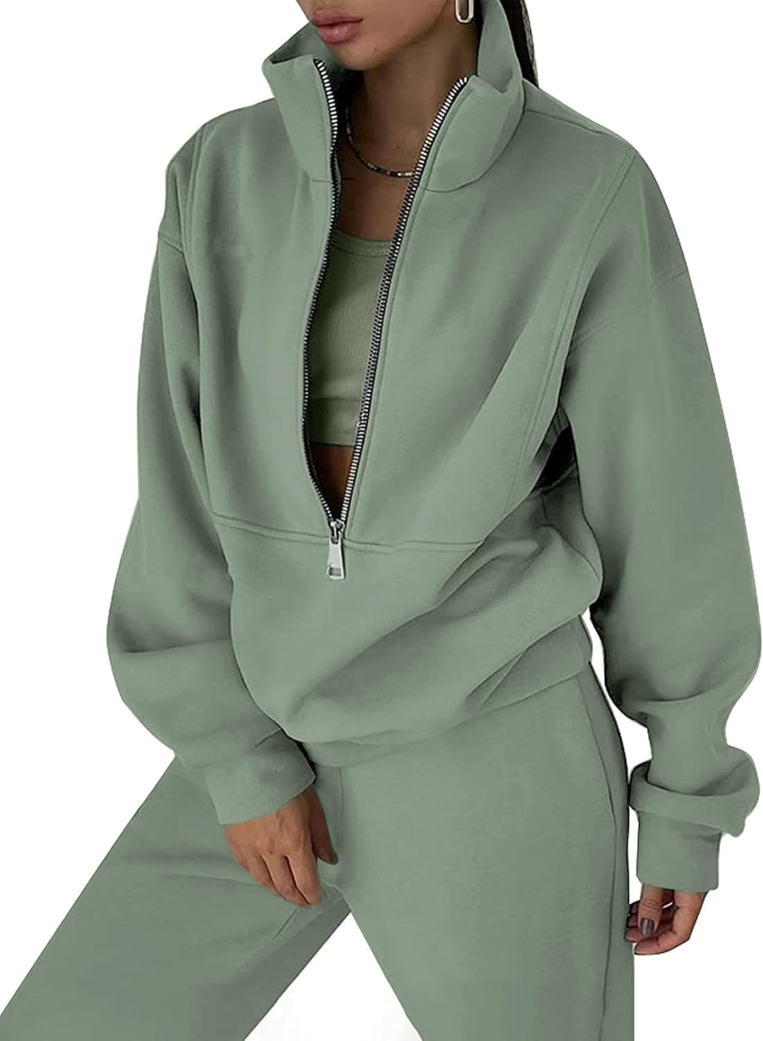 Himosyber Women Sweatsuits Half Zip Fleece Joggers Set Review